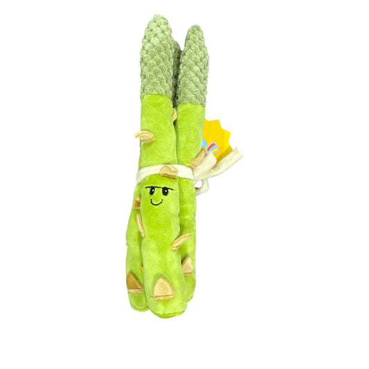 Giggle Scape Plush Asparagus Toy With Smile Face & Bow - Soft & Fun For Kids