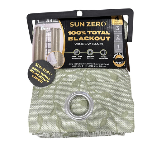 Sun Zero 100% Total Blackout Window Panel 40" X 84" Sage Green Energy Saving Noise Reducing Machine Washable