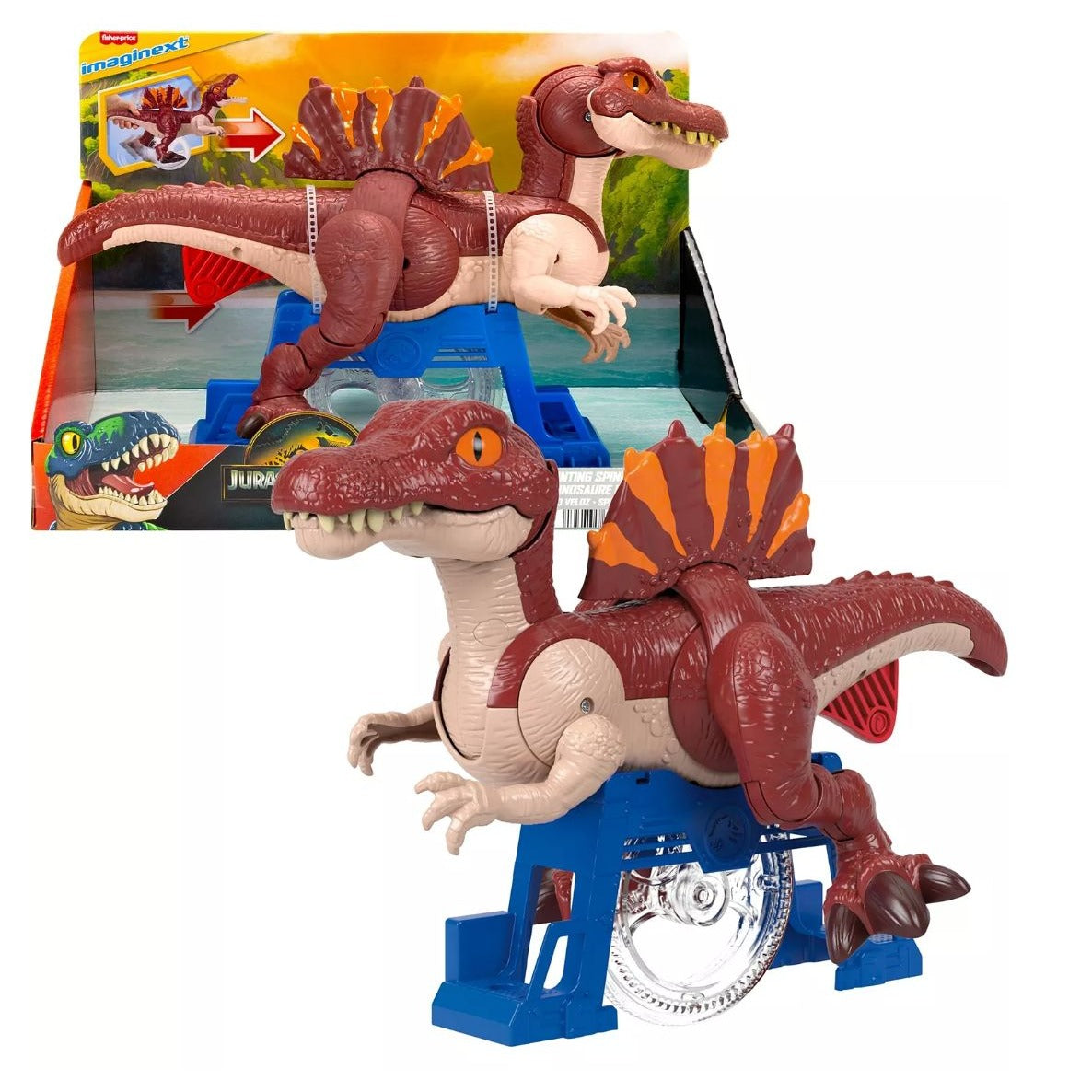 Jurassic World Imaginext Sprinting Spinosaurus Dinosaur Toy With Action Features For Ages 3+