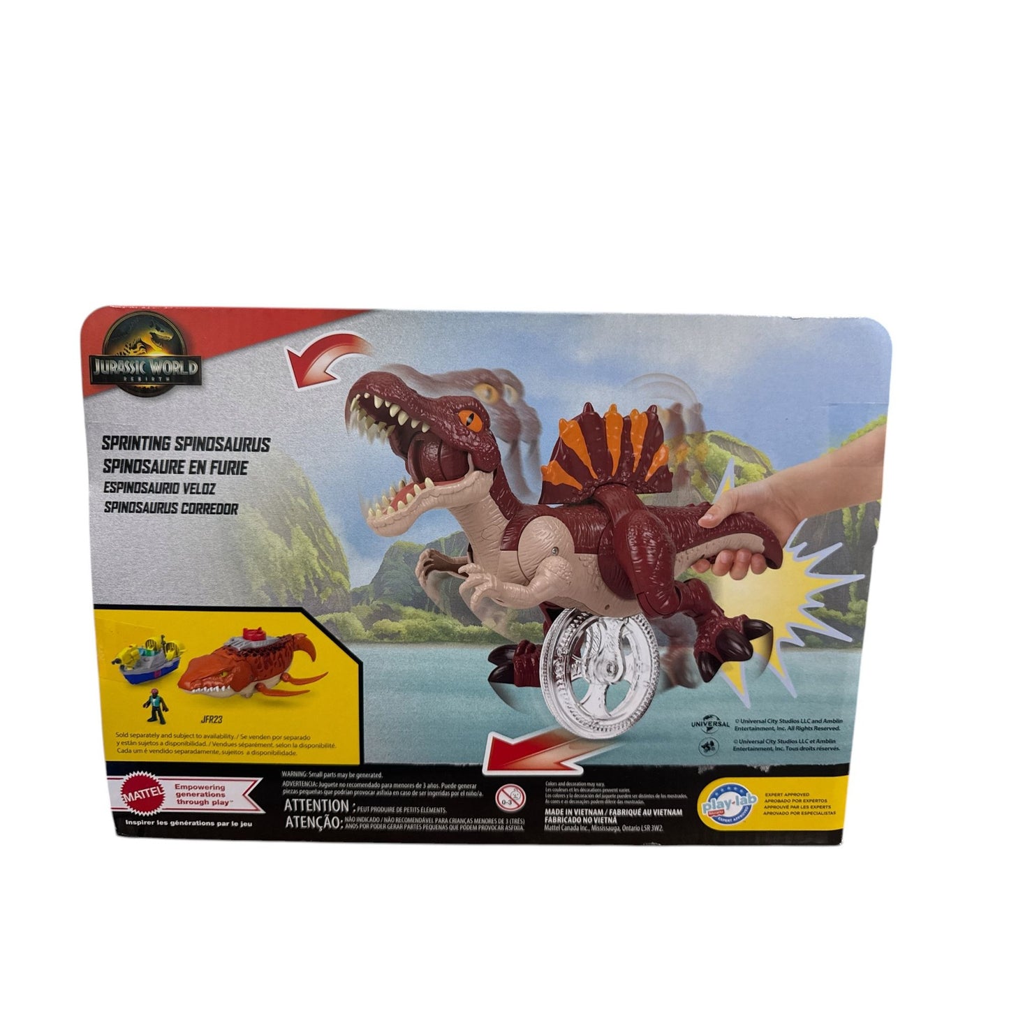 Jurassic World Imaginext Sprinting Spinosaurus Dinosaur Toy With Action Features For Ages 3+