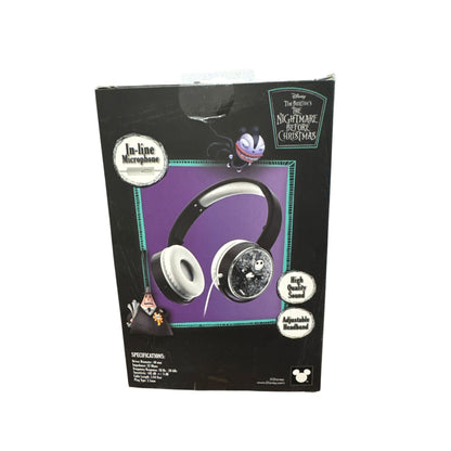 Disney The Nightmare Before Christmas Glitter Headphones With In-Line Microphone, Adjustable Headband & High-Quality Sound