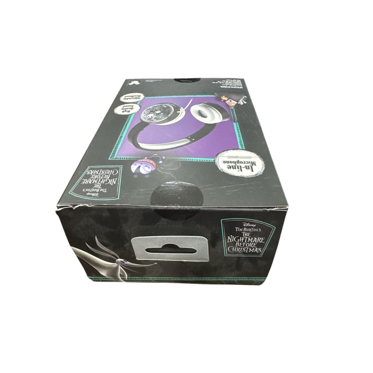 Disney The Nightmare Before Christmas Glitter Headphones With In-Line Microphone, Adjustable Headband & High-Quality Sound