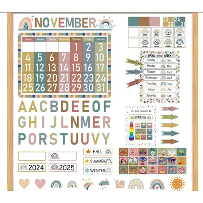 Classroom Calendar Set - 126 Pcs  Dry Erase Weather Chart Days Of Week  For Teachers & Homeschool