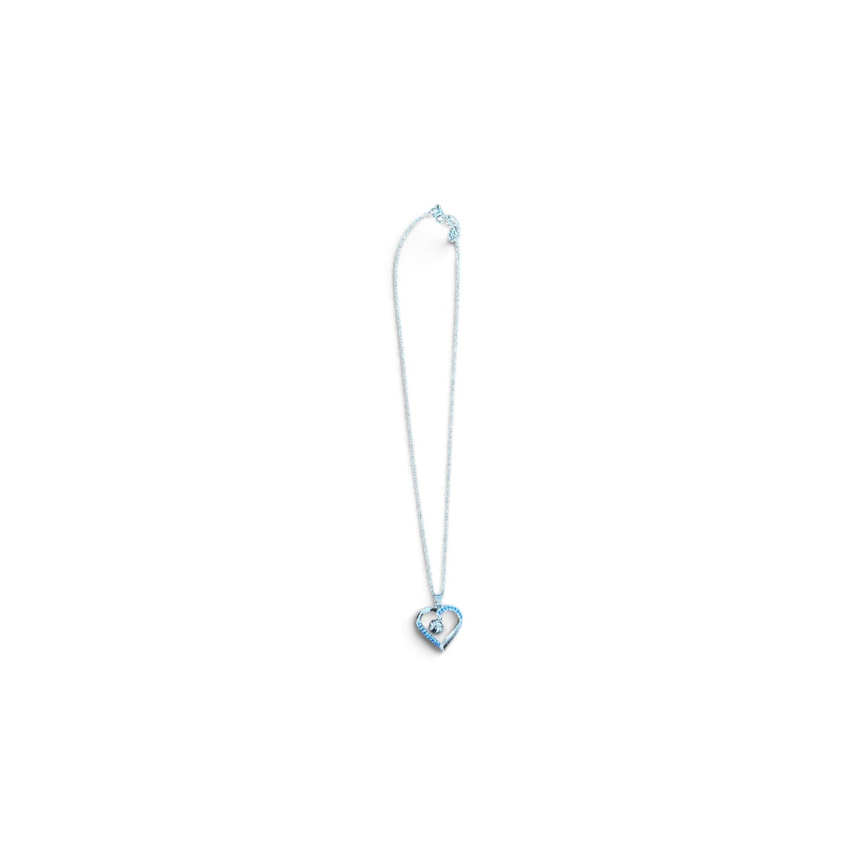 Heart-Shaped Volleyball Necklace With Blue Crystals Gift Box & Accessories Set