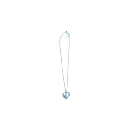 Heart-Shaped Volleyball Necklace With Blue Crystals Gift Box & Accessories Set