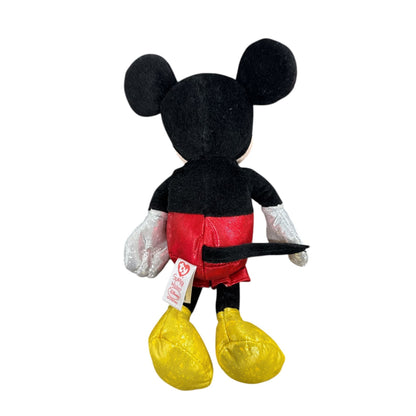 Ty Disney Sparkle Mickey Mouse Plush Stuffed Toy 8" Red/Yellow/Black