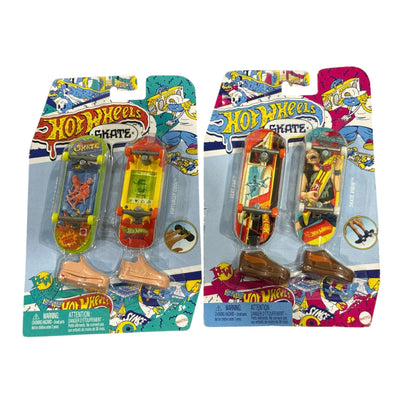 Hot Wheels Skate Fingerboard 2-Pack With Detachable Shoes & Vibrant Graphics New In Packaging