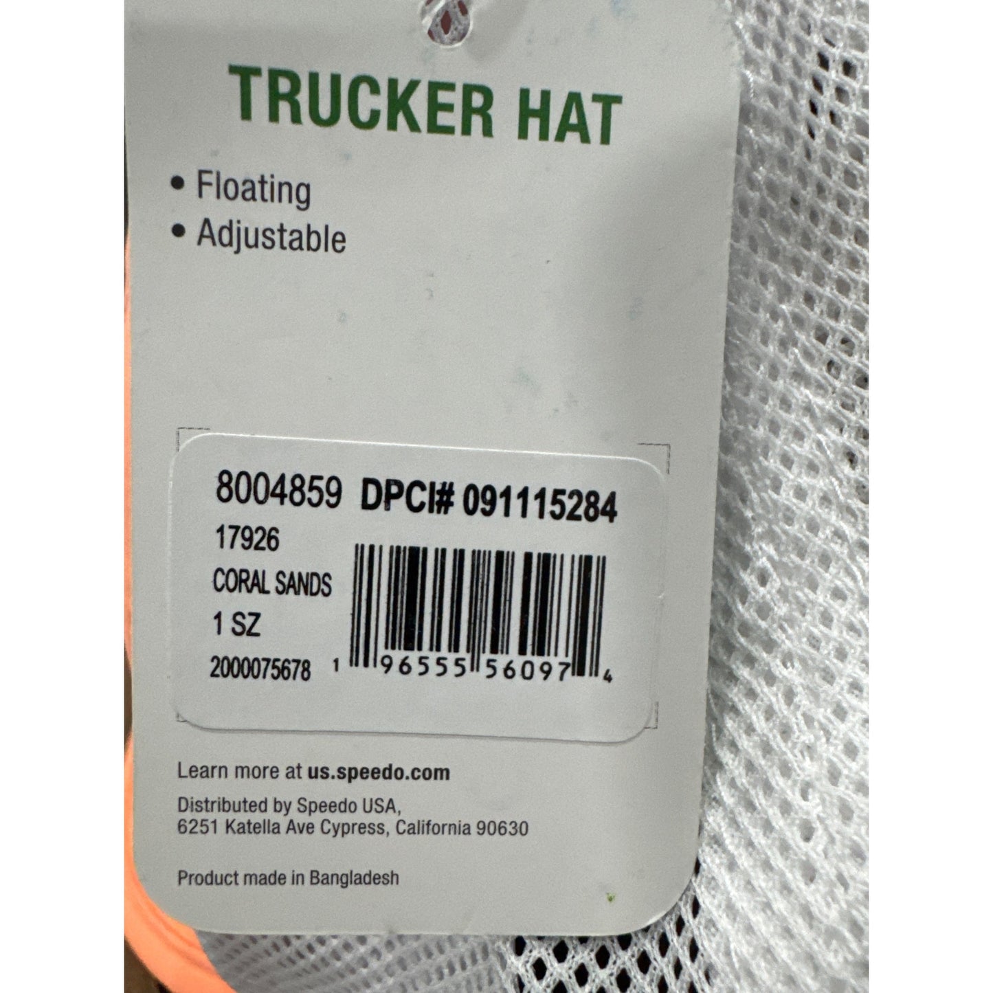 Speedo Kids' Trucker Hat - Orange: Abstract Design, Knit, Lightweight