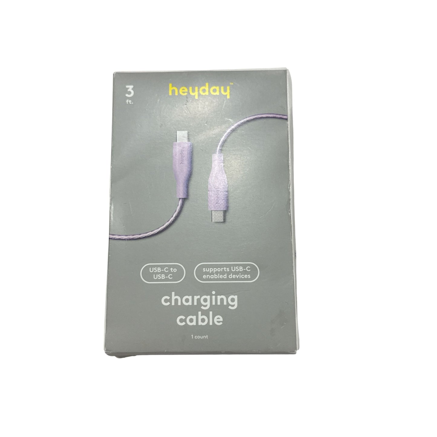 Heyday Wired Headphones & USB-C Charging Cable Bundle In Lavender 3 Ft Length