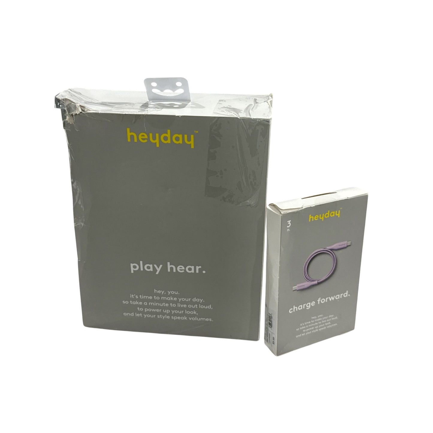 Heyday Wired Headphones & USB-C Charging Cable Bundle In Lavender 3 Ft Length