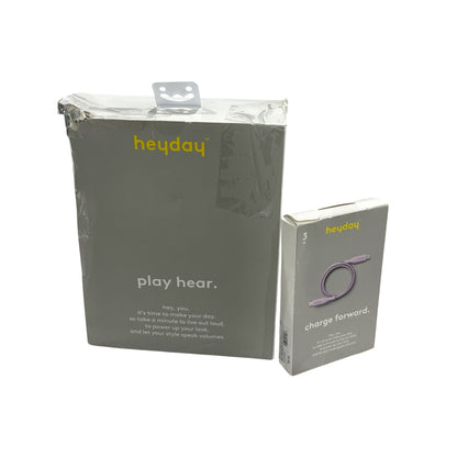 Heyday Wired Headphones & USB-C Charging Cable Bundle In Lavender 3 Ft Length