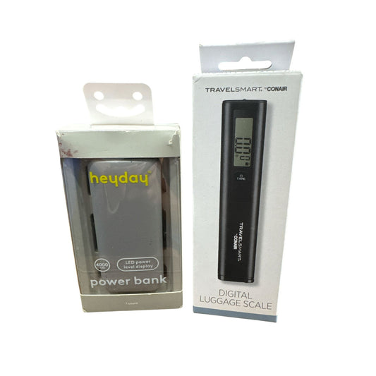 Heyday Power Bank 4000 mAh With LED Display & Conair Travel Smart Digital Luggage Scale 110 lb Limit