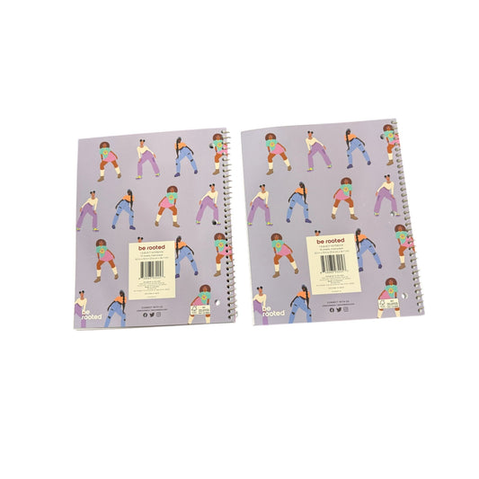 Set of 2 Be Rooted 1-Subject Notebook With Fun Illustration Cover 70 Sheets Lined Paper 8.5" x 10.5"