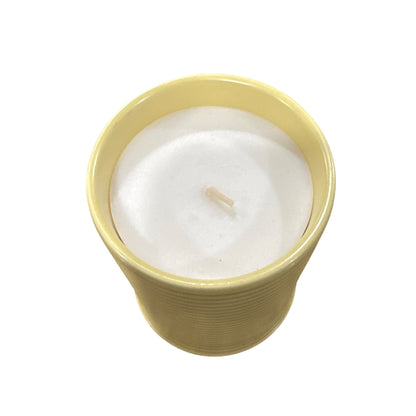 Threshold Pineapple Sage & Sugarcane Scented Candle 14 Oz Yellow Ribbed Ceramic Jar