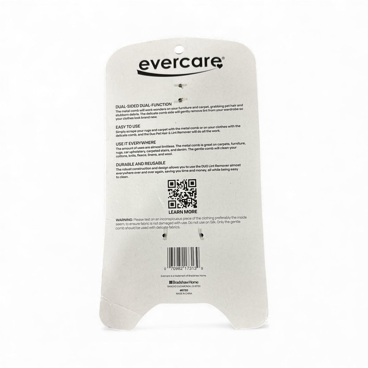 Evercare Duo Pet Hair & Lint Remover Comb Dual-Sided For Carpet, Furniture, Clothing, Cotton & Knits