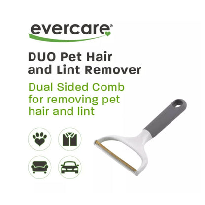Evercare Duo Pet Hair & Lint Remover Comb Dual-Sided For Carpet, Furniture, Clothing, Cotton & Knits