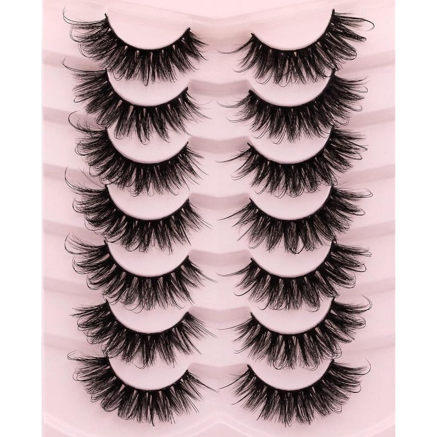 DYSLIK 2-Pack 3D Mink False Eyelashes Dramatic Volume Reusable Lash Strips 18mm Length Natural Look