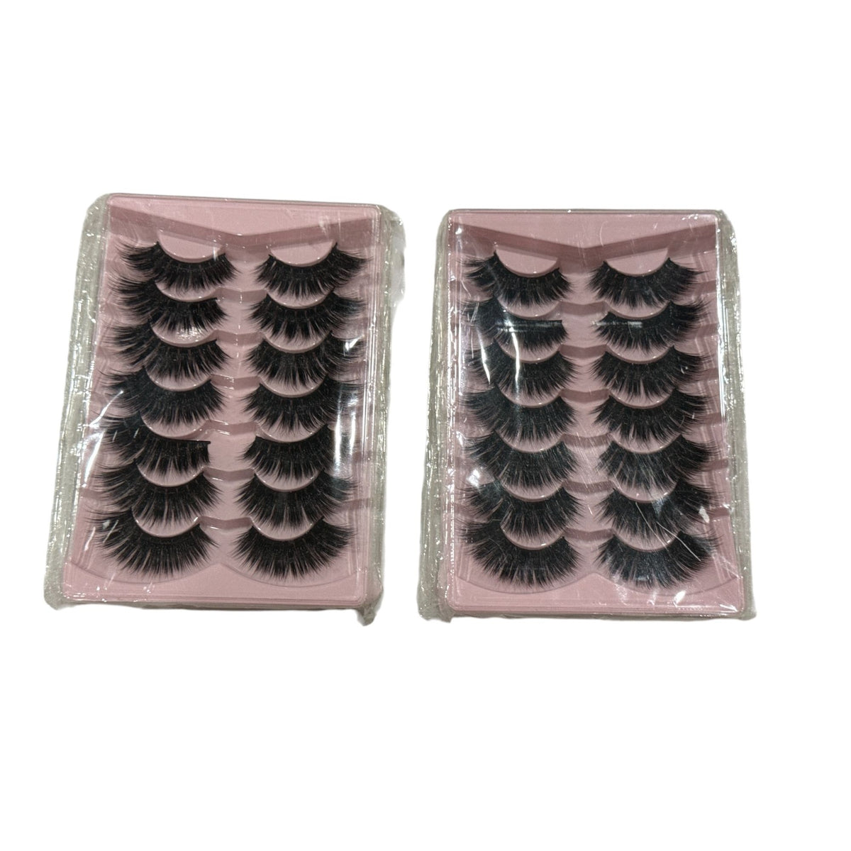 DYSLIK 2-Pack 3D Mink False Eyelashes Dramatic Volume Reusable Lash Strips 18mm Length Natural Look