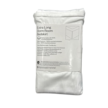 Extra Long White Dorm Room Bedskirt XL Twin 32" Drop Brushed Microfiber Machine Washable Room Essentials