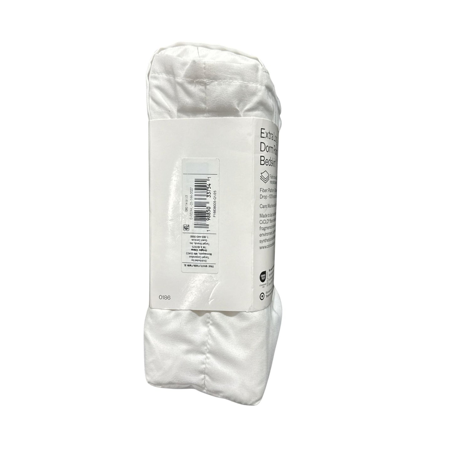 Extra Long White Dorm Room Bedskirt XL Twin 32" Drop Brushed Microfiber Machine Washable Room Essentials