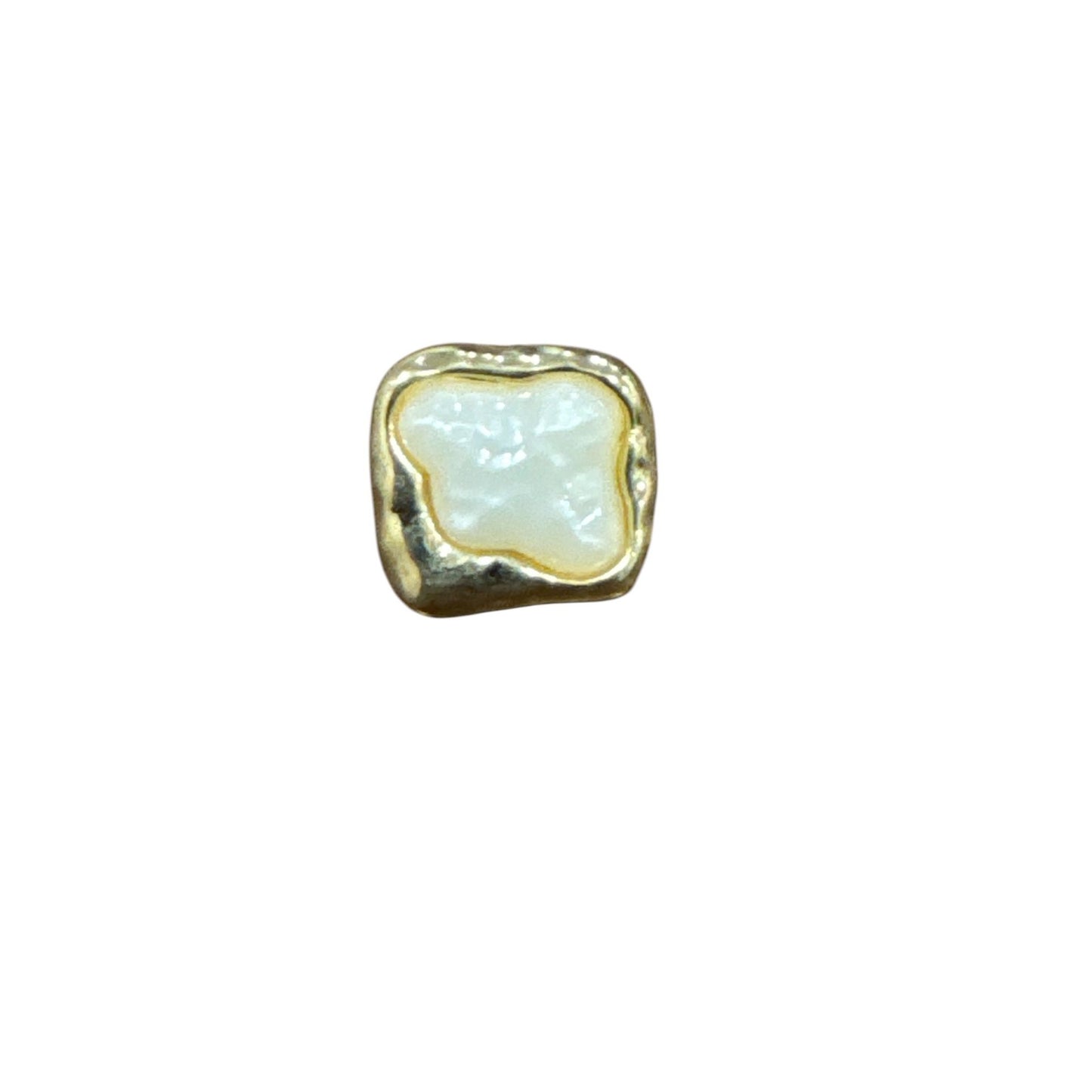 Gold & Pearl Square Buttons 68-Piece Set Retro Style Textured Metal Frame