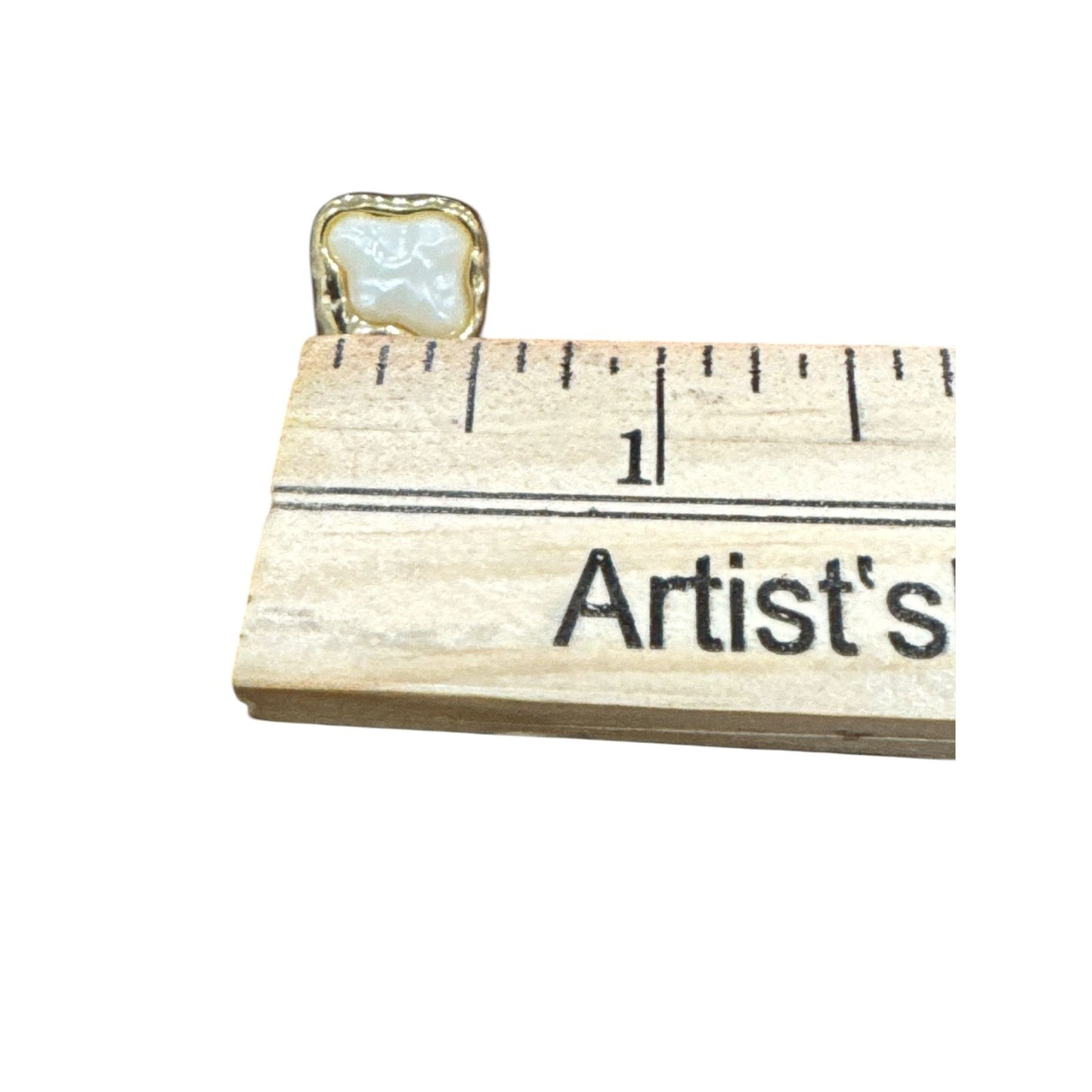 Gold & Pearl Square Buttons 68-Piece Set Retro Style Textured Metal Frame