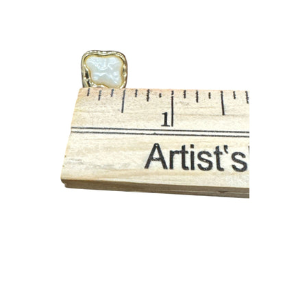 Gold & Pearl Square Buttons 68-Piece Set Retro Style Textured Metal Frame