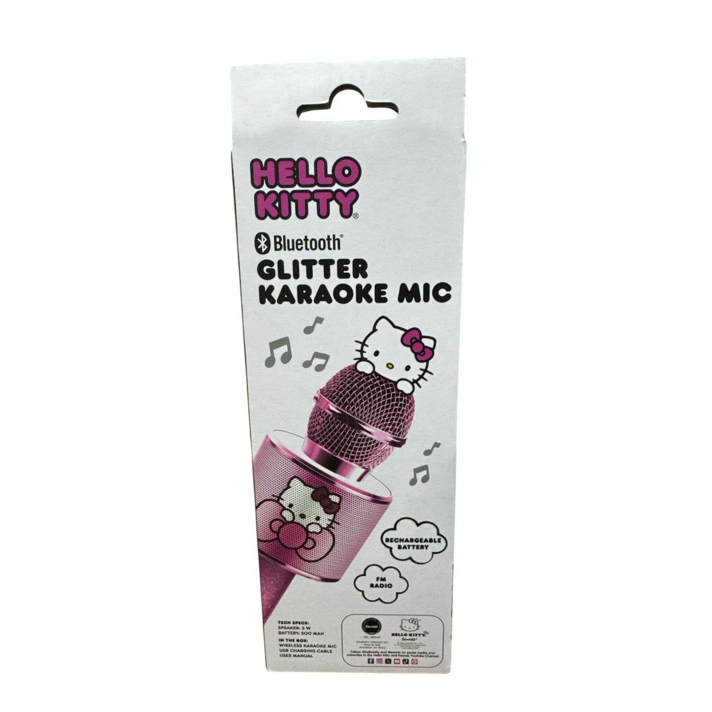 Hello Kitty Bluetooth Glitter Karaoke Mic & Wireless Speaker With Rechargeable Battery