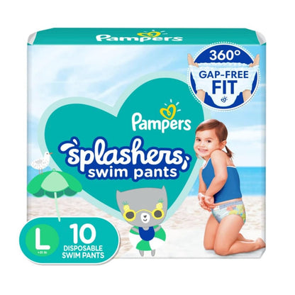 Pampers Splashers Disposable Swim Pants Large 10 Count 2 Packs For Kids 31+ Lbs