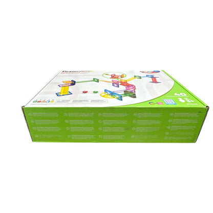 PicassoTiles Magnetic Marble Run Set 40-Piece STEM Toy For Kids Ages 3+ Educational Construction & Creative Play
