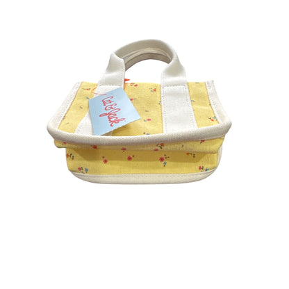 Cat & Jack Mini Yellow Floral Canvas Tote Bag With White Handles