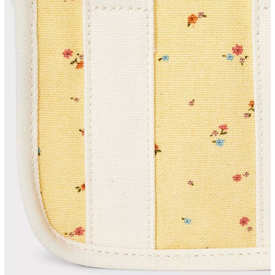 Cat & Jack Mini Yellow Floral Canvas Tote Bag With White Handles
