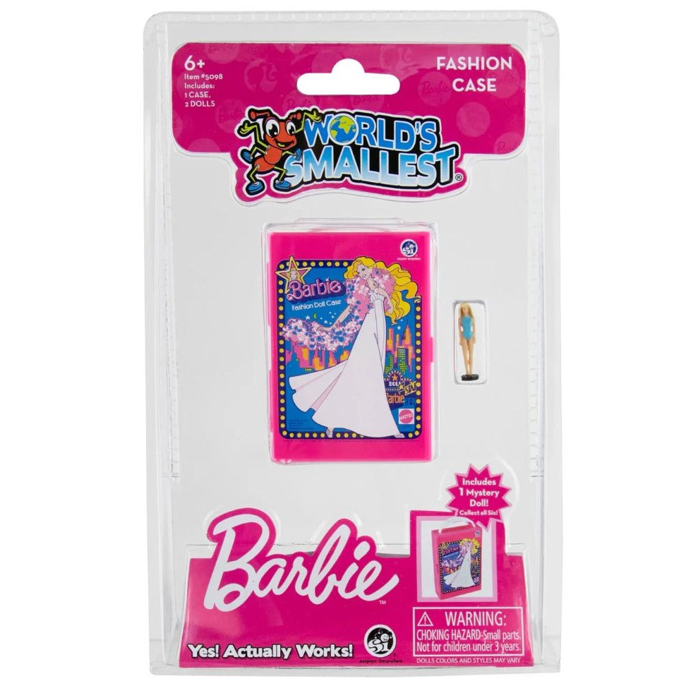 World's Smallest Barbie Fashion Case With 2 Dolls & 1 Mystery Doll 6+ Collectible Miniature Toy