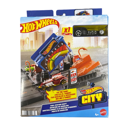 Hot Wheels City Fuel Station Shift Play Set With 1 Car Ages 4+ Mattel