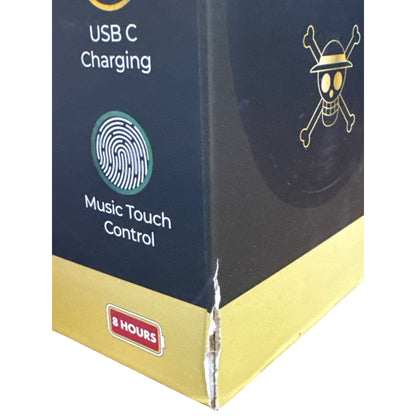 One Piece Black Flag Edition Wireless Headphones USB-C Charging Touch Control Built-In Mic 8-Hour Battery Life