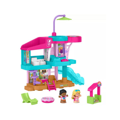 Barbie Little People Beach House Playset By Fisher-Price 5 Play Pieces For Ages 1.5+ Multicolor