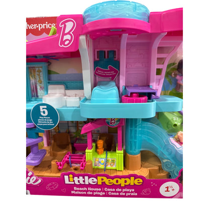 Barbie Little People Beach House Playset By Fisher-Price 5 Play Pieces For Ages 1.5+ Multicolor
