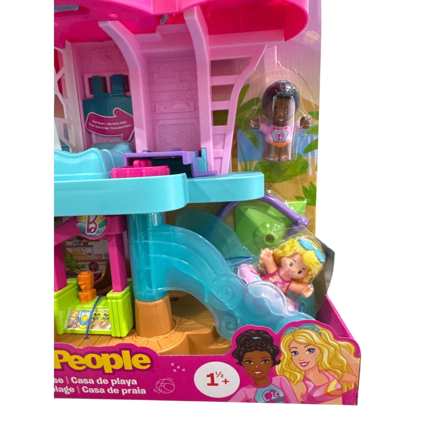 Barbie Little People Beach House Playset By Fisher-Price 5 Play Pieces For Ages 1.5+ Multicolor