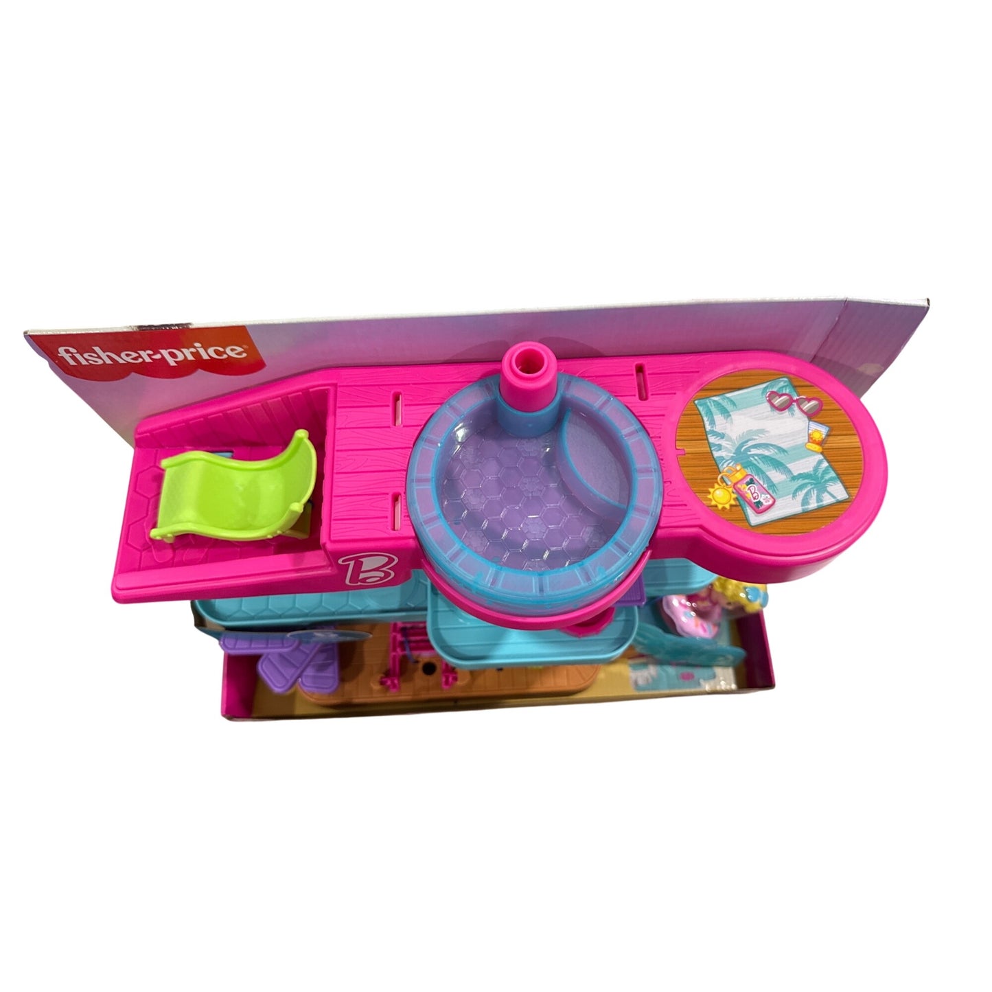 Barbie Little People Beach House Playset By Fisher-Price 5 Play Pieces For Ages 1.5+ Multicolor