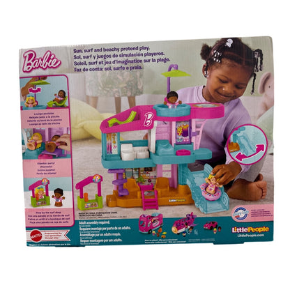 Barbie Little People Beach House Playset By Fisher-Price 5 Play Pieces For Ages 1.5+ Multicolor
