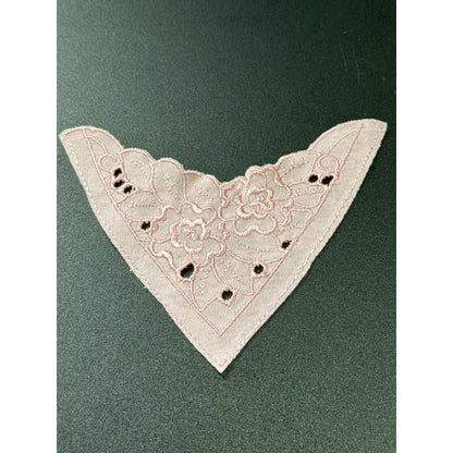 Decorative Floral Lace Appliqué Set Of 4 Pink Embroidered Fabric Craft Supplies