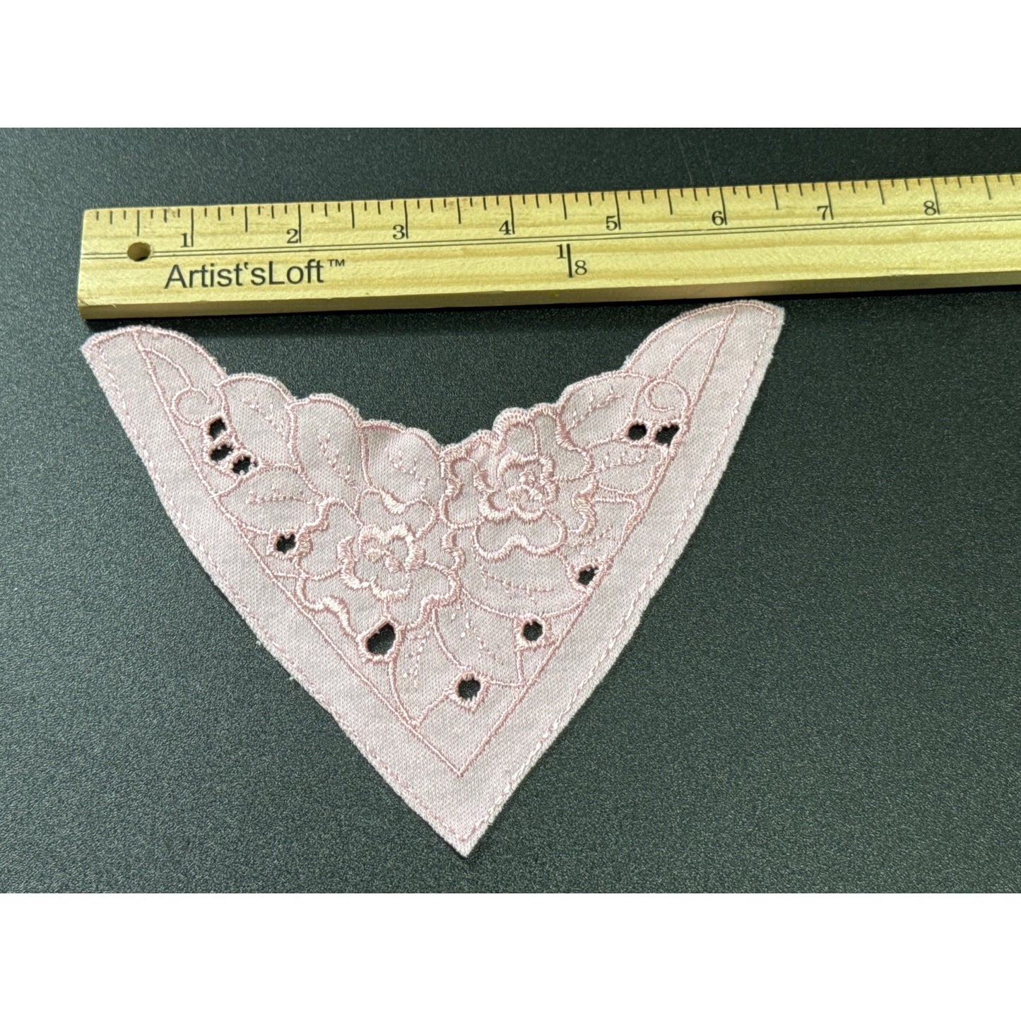 Decorative Floral Lace Appliqué Set Of 4 Pink Embroidered Fabric Craft Supplies
