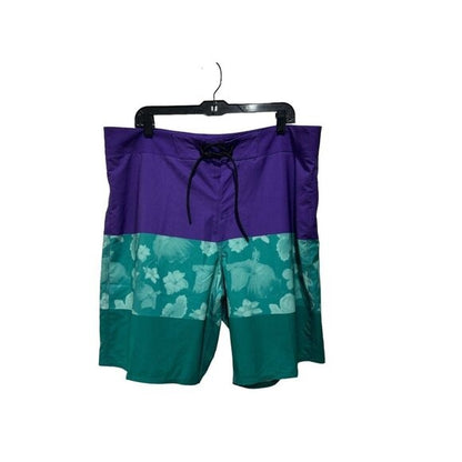 Oakley Men's Performance Fit Boardshorts Purple & Teal Floral Size 38