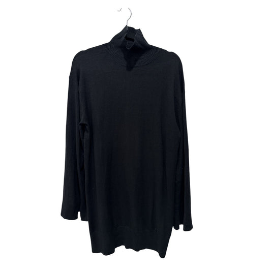 Steve Madden Black Turtleneck Sweater Dress With Long Bell Sleeves Size M