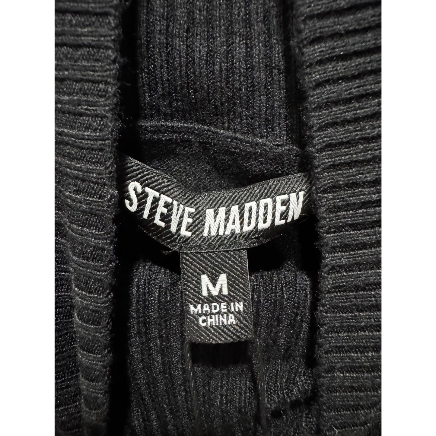 Steve Madden Black Turtleneck Sweater Dress With Long Bell Sleeves Size M