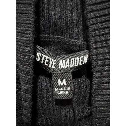 Steve Madden Black Turtleneck Sweater Dress With Long Bell Sleeves Size M