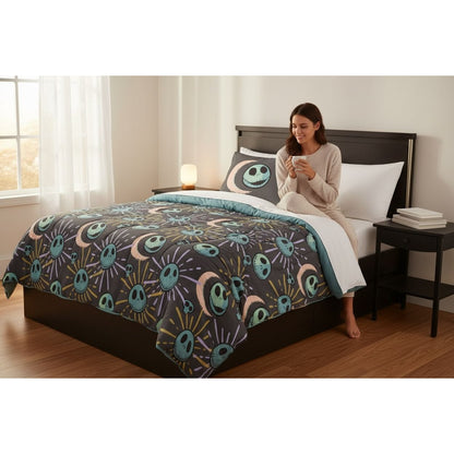 Disney Tim Burton's The Nightmare Before Christmas Twin/Full 2 Piece Comforter Set With Pillowcase Reversible Design 100% Polyester