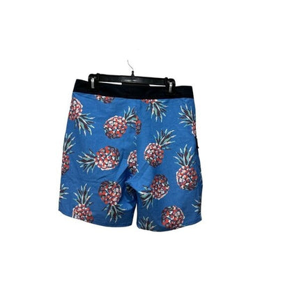 Rip Curl Boys Pineapple Print Blue Swim Trunks Size 20