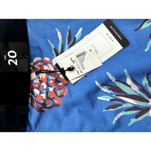 Rip Curl Boys Pineapple Print Blue Swim Trunks Size 20