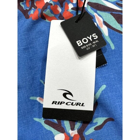 Rip Curl Boys Pineapple Print Blue Swim Trunks Size 20